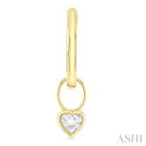 1/3 ctw Bezel Set Heart Cut Diamond Huggie Earrings in 10K Yellow Gold